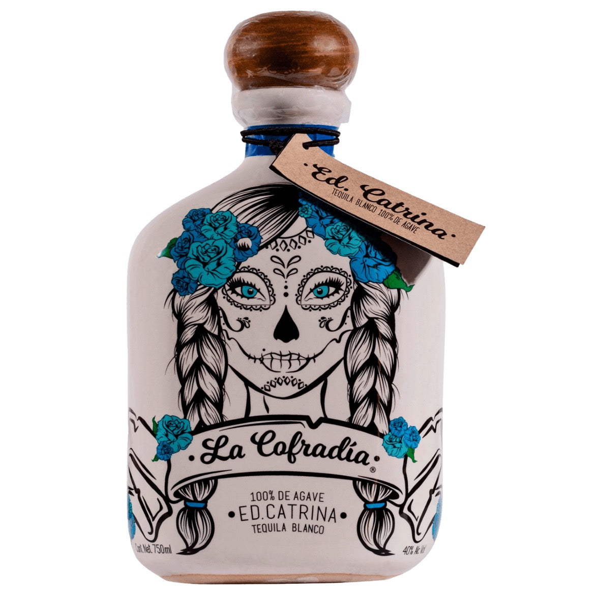 La Cofradia Catrina Blanco Tequila Ceramic 750ml Bains Liquor La Cofradia Catrina Blanco Tequila Ceramic 750ml Bains Liquor